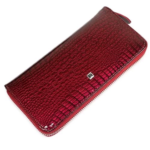 LXLAEOANG Damen Geldbörsen und Portemonnaies Armband Geldbörsen Weiblicher Reißverschluss Lange Geldbörse Damen Karte Münzgeldbörse Clutch Für den Abend, Feiertage(Red1) von LXLAEOANG
