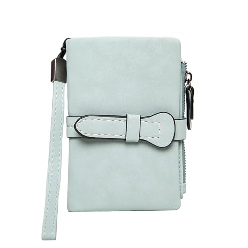 LXLAEOANG Damen Kleine Bifold Leder Geldbörse Damen Armband mit Kartenhalter Fenster Münzbörse Für den Abend, Feiertage(Light green) von LXLAEOANG