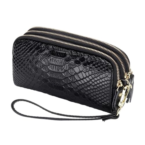 LXLAEOANG Frauen Brieftasche Lange Zipper Armband Tasche Dame Kupplung Geldbörse Handy Tasche Geld Clip Für den Abend, Feiertage(Black) von LXLAEOANG