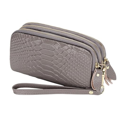 LXLAEOANG Frauen Brieftasche Lange Zipper Armband Tasche Dame Kupplung Geldbörse Handy Tasche Geld Clip Für den Abend, Feiertage(GRAY) von LXLAEOANG