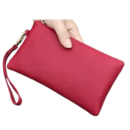 LXLAEOANG Geldbörse Damen Mini Handtasche Geldbörse Kartenhalter Handyhalter Reißverschluss Clutch Abendtaschen Kleine Armband Geldbörsen Für den Abend, Feiertage(Red) von LXLAEOANG