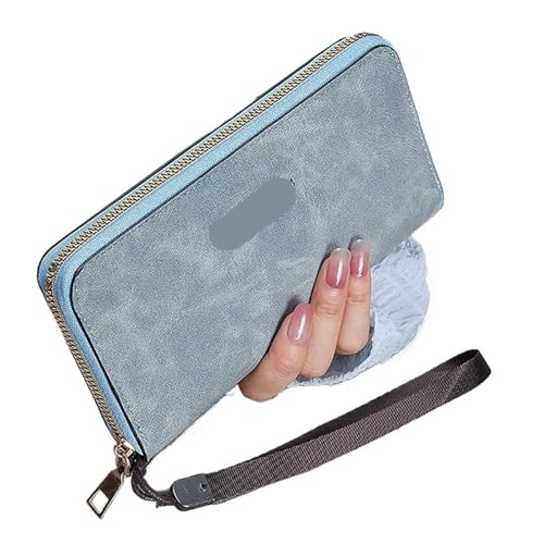 LXLAEOANG Große Kapazität Damen Lange Brieftasche Reißverschluss Clutches Geldbörse Telefon Kartenhalter Dame Handy Armband Handtasche Für den Abend, Feiertage(Blue) von LXLAEOANG