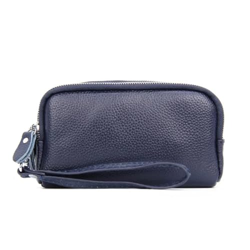 LXLAEOANG Lange Damen-Geldbörse, 3-lagig, mit Reißverschluss, Armbandtasche, große Kapazität, Clutch, Geldbörse, Handytasche, Schwarz Für den Abend, Feiertage(Blue) von LXLAEOANG