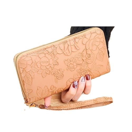 LXLAEOANG Lange Geldbörse for Damen mit Reißverschluss und Clutch und Münzfach for Damen Für den Abend, Feiertage(Brown) von LXLAEOANG
