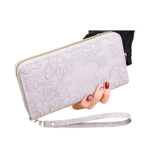 LXLAEOANG Lange Geldbörse for Damen mit Reißverschluss und Clutch und Münzfach for Damen Für den Abend, Feiertage(Gray) von LXLAEOANG
