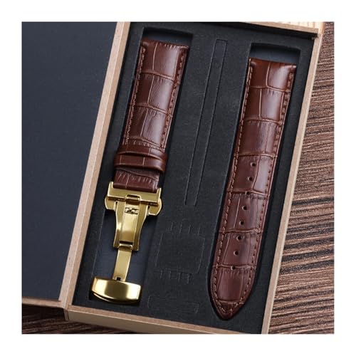LXLAEOANG PU Leather Watch Straps with Box WatchBand 14mm 16mm 18mm 20mm 21mm 22mm 24mm Watch Bracelet Butterfly Clasp Wristband Belt(Color 11,14mm) von LXLAEOANG