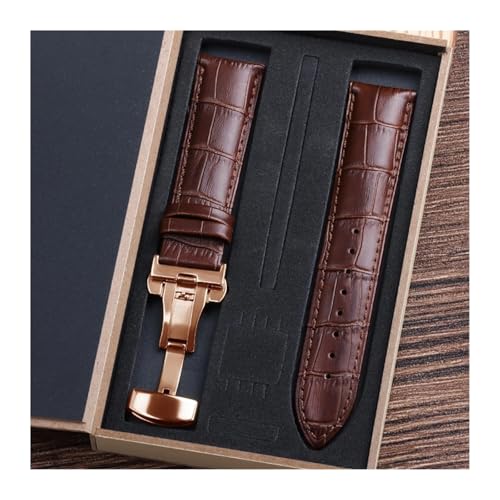 LXLAEOANG PU Leather Watch Straps with Box WatchBand 14mm 16mm 18mm 20mm 21mm 22mm 24mm Watch Bracelet Butterfly Clasp Wristband Belt(Color 12,24mm) von LXLAEOANG