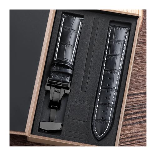 LXLAEOANG PU Leather Watch Straps with Box WatchBand 14mm 16mm 18mm 20mm 21mm 22mm 24mm Watch Bracelet Butterfly Clasp Wristband Belt(Color 14,17mm) von LXLAEOANG