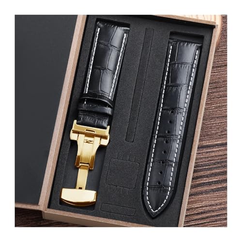 LXLAEOANG PU Leather Watch Straps with Box WatchBand 14mm 16mm 18mm 20mm 21mm 22mm 24mm Watch Bracelet Butterfly Clasp Wristband Belt(Color 15,16mm) von LXLAEOANG