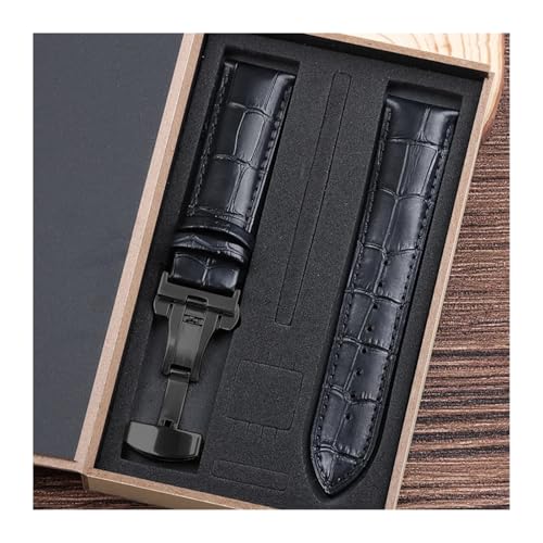 LXLAEOANG PU Leather Watch Straps with Box WatchBand 14mm 16mm 18mm 20mm 21mm 22mm 24mm Watch Bracelet Butterfly Clasp Wristband Belt(Color 18,19mm) von LXLAEOANG