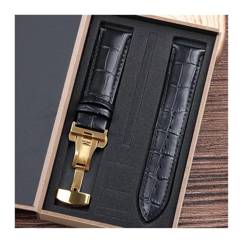LXLAEOANG PU Leather Watch Straps with Box WatchBand 14mm 16mm 18mm 20mm 21mm 22mm 24mm Watch Bracelet Butterfly Clasp Wristband Belt(Color 19,22mm) von LXLAEOANG