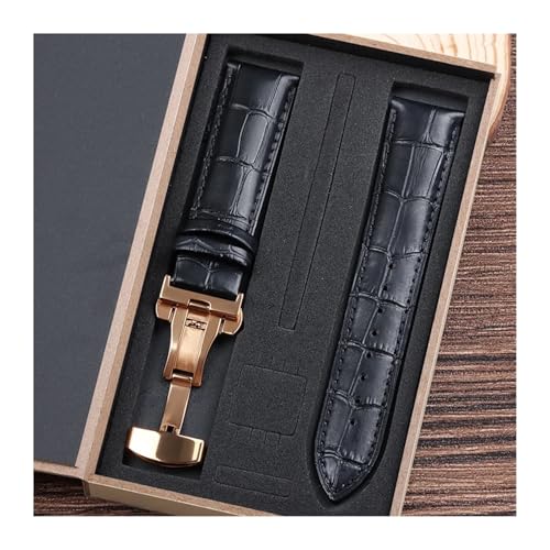LXLAEOANG PU Leather Watch Straps with Box WatchBand 14mm 16mm 18mm 20mm 21mm 22mm 24mm Watch Bracelet Butterfly Clasp Wristband Belt(Color 20,20mm) von LXLAEOANG