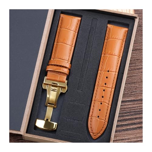 LXLAEOANG PU Leather Watch Straps with Box WatchBand 14mm 16mm 18mm 20mm 21mm 22mm 24mm Watch Bracelet Butterfly Clasp Wristband Belt(Color 3,22mm) von LXLAEOANG