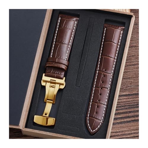 LXLAEOANG PU Leather Watch Straps with Box WatchBand 14mm 16mm 18mm 20mm 21mm 22mm 24mm Watch Bracelet Butterfly Clasp Wristband Belt(Color 7,18mm) von LXLAEOANG