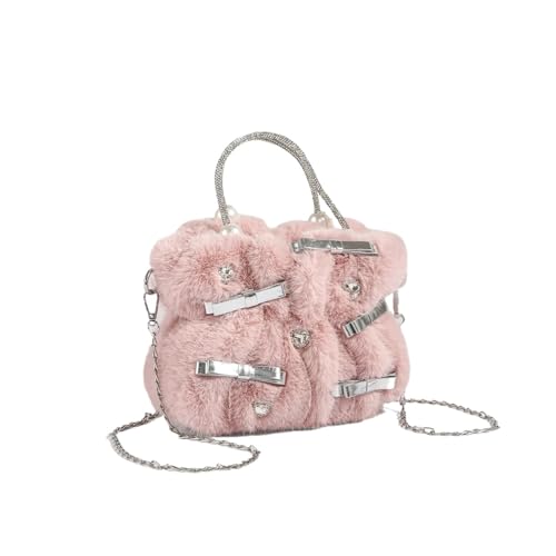 LXLAEOANG Pelz Tasche Frauen Nische Temperament Einkaufstasche Schulter Sinn Weibliche Taschen(Pink) von LXLAEOANG