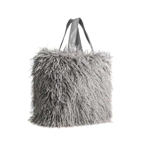 LXLAEOANG Retro Faux Shearling Tote Bag Damen Soft Square Große Kapazität Schulter Taschen von LXLAEOANG