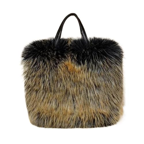 LXLAEOANG Winter-Handtasche aus weichem und flauschigem Kunstpelz for Damen, große Kapazität, Plüsch-Einkaufstasche(Color 3) von LXLAEOANG