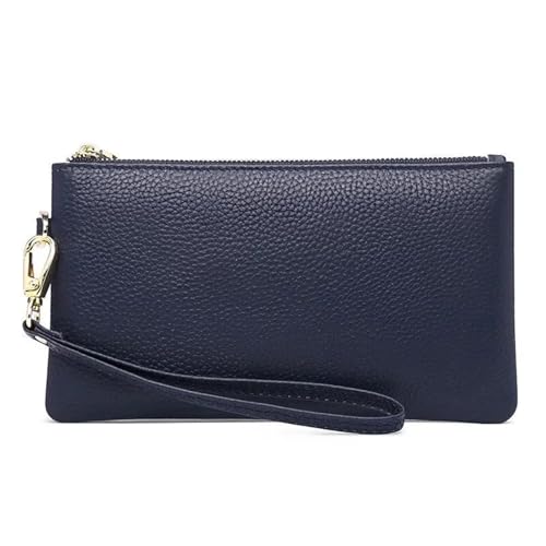 LXLAEOANG Wristlet Clutch Handyhalter Lange Geldbörse Gold Reißverschluss Handtasche mit Handschlaufe Geldbörsen for Frauen Für den Abend, Feiertage(Dark Blue) von LXLAEOANG