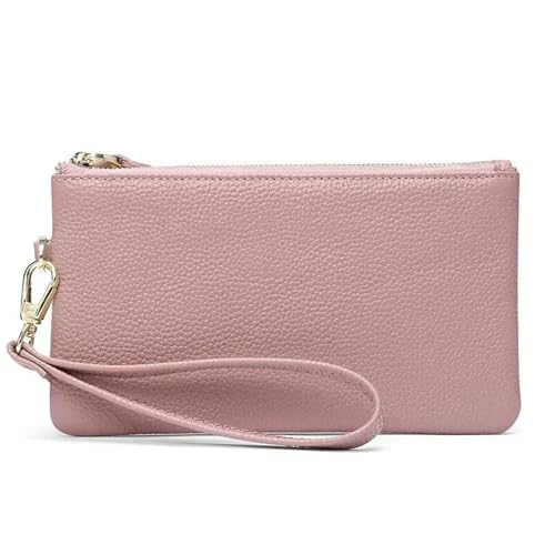 LXLAEOANG Wristlet Clutch Handyhalter Lange Geldbörse Gold Reißverschluss Handtasche mit Handschlaufe Geldbörsen for Frauen Für den Abend, Feiertage(Pink) von LXLAEOANG