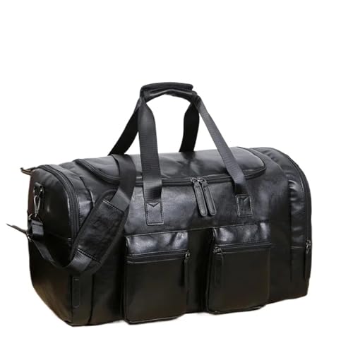 PU-Leder Reisetasche Gepäck Weekender Overnight Tote for Männer Frauen Gym Sport Crossbody Handgepäck wasserdichte Handtasche(Color 4) von LXLAEOANG