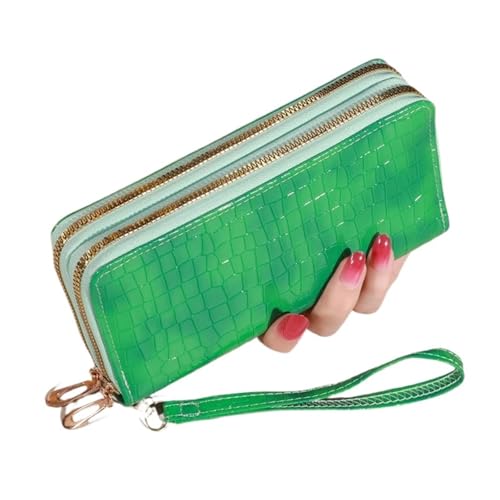 Schicke Vintage-Clutch mit zwei Schichten – Münzbörse mit Reißverschluss und Armband im Retro-Stil – modisches Damen-Accessoire mit sicherer Aufbewahrung Für den Abend, Feiertage(Green) von LXLAEOANG
