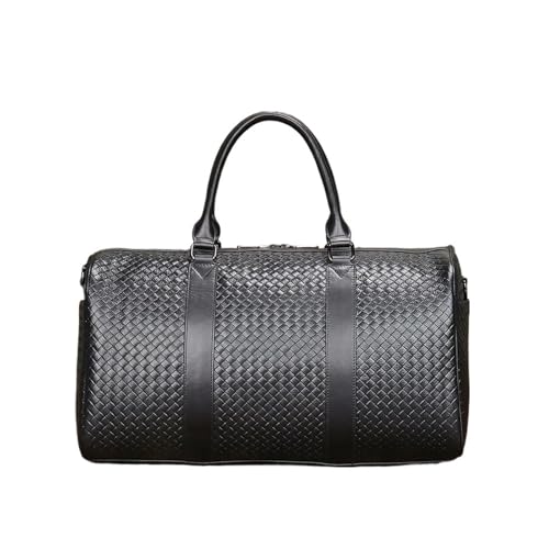 Schwarze Herren Leder Reisetasche Fitnesstasche wasserdichte Handtasche Top Layer Rindsleder Crossbody Single Shoulder Bag(Color 6) von LXLAEOANG