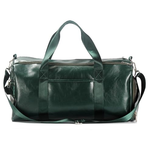 Sporttasche aus Leder, Schultertasche, Schuhfach, wasserdicht, for Reisen im Freien, große Kapazität, Sport, Fitness, Handtasche(Green) von LXLAEOANG