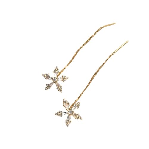 Tropfenohrringe for Frauen Romantische Weizenohrform Lange Quaste Ohrlinie Weiblicher Schmuck Damen(Color 6) von LXLAEOANG