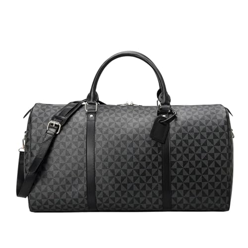 wasserdichte Pu Fitness Handtasche for Männer Leder Umhängetasche Business Große Reisegepäcktasche for(Middle-Black) von LXLAEOANG