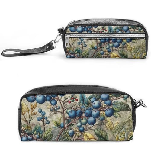 LXTDPBK Blueberry Branch Kosmetiktasche für Wome Make-up-Taschen, kleine Kosmetiktasche, Reisetasche, Mehrzweck-Federmäppchen, große Kapazität, Geldbörse mit Reißverschluss, Blaubeerzweig, 20*10*5.5cm von LXTDPBK