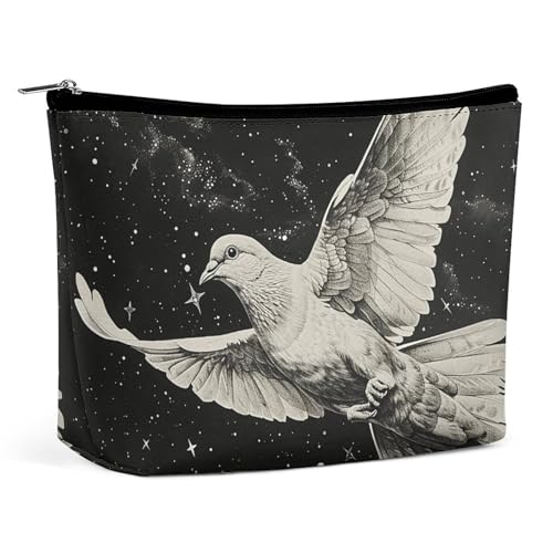 LXTDPBK Kosmetiktasche, Reise-Make-up-Tasche, wasserdicht, Kulturbeutel, Stern-Vogel-Druck, Make-up-Organizer, tragbar, Kulturbeutel, große Kapazität, Reißverschlusstasche für Damen und Herren, von LXTDPBK