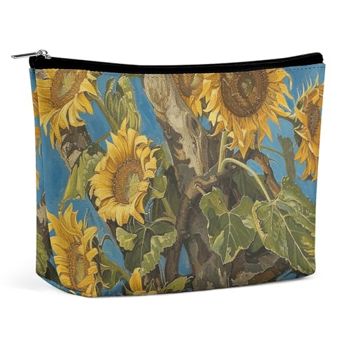 LXTDPBK Kosmetiktasche, Reise-Make-up-Tasche, wasserdicht, Kulturbeutel, grauer Leinendruck, Make-up-Organizer, tragbar, Kulturbeutel, große Kapazität, Reißverschlusstasche für Damen und Herren, von LXTDPBK