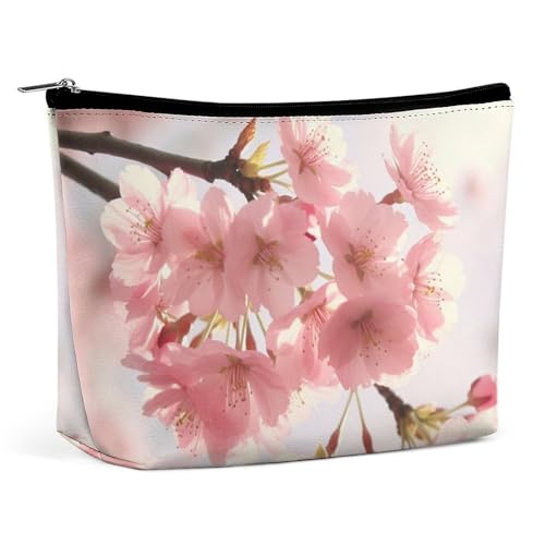 LXTDPBK Kosmetiktasche, Reise-Make-up-Tasche, wasserdicht, Kulturtasche, Kuh-Make-up-Organizer, tragbar, Kulturbeutel, große Kapazität, Reißverschlusstasche für Damen und Herren, Cherry Blossom, von LXTDPBK