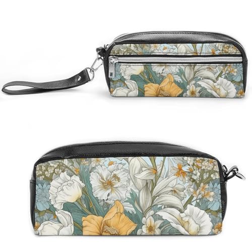 LXTDPBK Kosmetiktasche mit aufwendigem Blumenmuster für Wome Make-up-Taschen, kleine Kosmetiktasche, Reisetasche, Mehrzweck-Federmäppchen, großes Fassungsvermögen, Geldbörse mit Reißverschluss, Schöne von LXTDPBK