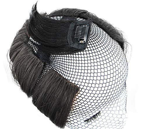 10,2 cm kurze Echthaar-Kronen-Haarverlängerung, Clip-in-Mini-Haarteile, Wiglet zum Hinzufügen von Fülle für Frauen und Männer, heller Browm (2 Clips) von LXUE