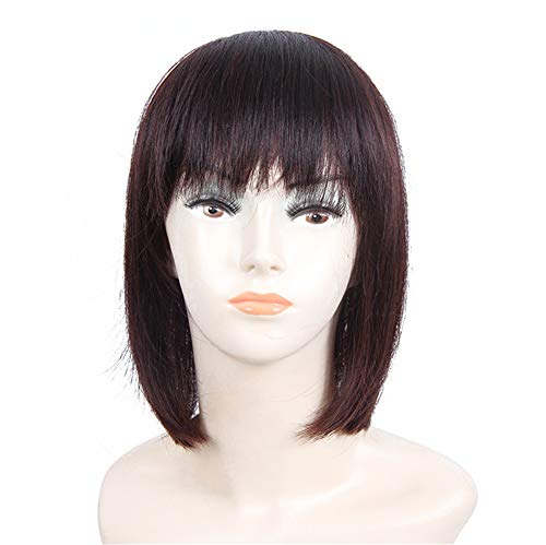 30,5 cm glatte Echthaar-Topper mit Pony, Clip-in-Haarteile für Frauen mit dünner werdendem Haar, Dunkelbraun 30,5 cm glatte Echthaar-Topper mit Pony, Clip-in-Haarteile für Frauen mit dünner werdendem Haar, Dunkelbraun von LXUE