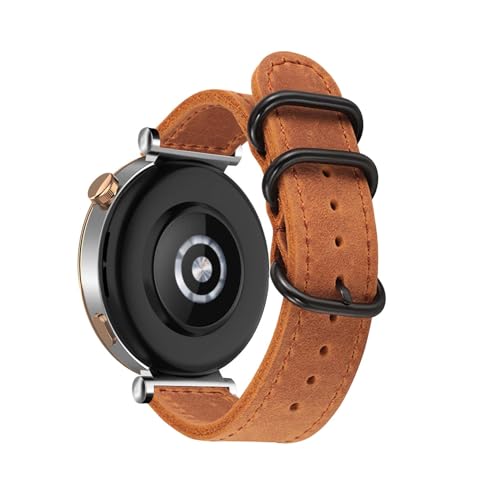 18mm Armbänder für Huawei Watch GT 4 41mm Armband, Vintage Leder mit Verstellbarer Edelstahl Metall Schnalle für Herren Damen Ersatzarmband Kompatibel mit Huawei Watch GT 4 41mm Uhrenarmband (4) von LXURY
