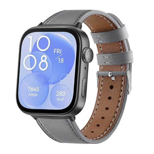 Armbänder Leder Uhrenarmband für Huawei Watch Fit 3 Leder Armband für Herren Damen, mit Metallschnalle aus Edelstahl Kompatibel mit Huawei Watch Fit 3 Uhrenarmband (6) von LXURY