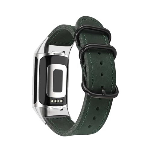 Armbänder für Fitbit Charge 5/ Charge 6 Armband, Vintage Leder mit Verstellbarer Edelstahl Metall Schnalle für Herren Damen Ersatzarmband Kompatibel mit Fitbit Charge 5/ Charge 6 Uhrenarmband (4) von LXURY