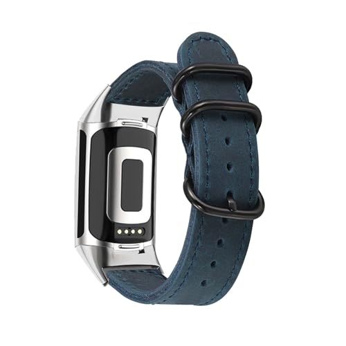 Armbänder für Fitbit Charge 5/ Charge 6 Armband, Vintage Leder mit Verstellbarer Edelstahl Metall Schnalle für Herren Damen Ersatzarmband Kompatibel mit Fitbit Charge 5/ Charge 6 Uhrenarmband (6) von LXURY