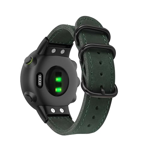 Armbänder für Garmin Forerunner 45/ 45S Armband, Vintage Leder mit Verstellbarer Edelstahl Metall Schnalle für Herren Damen Ersatzarmband Kompatibel mit Garmin Forerunner 45/ 45S Uhrenarmband (2) von LXURY