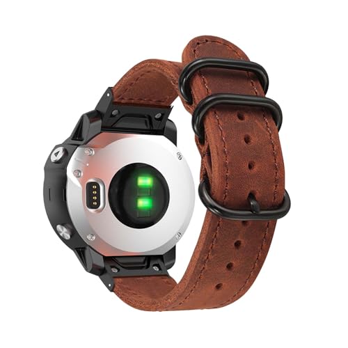 Armbänder für Garmin Instinct 2S Solar Armband, Vintage Leder mit Verstellbarer Edelstahl Metall Schnalle für Herren Damen Ersatzarmband Kompatibel mit Garmin Instinct 2S Solar Uhrenarmband (4) von LXURY