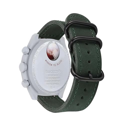 Armbänder für Omega x Swatch MoonSwatch Armband, Vintage Leder mit Verstellbarer Edelstahl Metall Schnalle für Herren Damen Ersatzarmband Kompatibel mit Omega x Swatch MoonSwatch Uhrenarmband (6) von LXURY