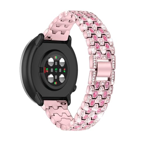 Edelstahl Armbänder für Polar Ignite 3/Ignite 2/Ignite Armband Damen, mit Strass Diamanten Glänzendes Metall Verstellbares Ersatzarmband Kompatibel mit Polar Ignite 3/2/Ignite Uhrenarmband (Rosa) von LXURY