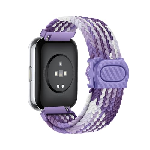 Geflochten Armband für Amazfit Active Armbänder, Weiches Elastisch Nylon mit Druckknopfverschluss Verstellbar Sport Ersatzarmband Kompatibel mit Amazfit Active Uhrenarmband für Damen Herren (18) von LXURY