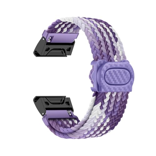 Geflochten Armband für Garmin Fenix 5/ 5 Plus Armbänder, Weiches Nylon mit Druckknopfverschluss Verstellbar Sport Ersatzarmband Kompatibel mit Garmin Fenix 5/5 Plus Uhrenarmband für Damen Herren (5) von LXURY