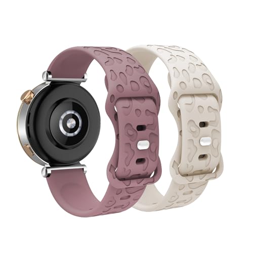LXURY 2 Stück Silikon Armbänder für Huawei Watch GT 4 41mm Armband, 18mm Weiches Leoparden Gravierte Sport Ersatzarmbänder Kompatibel mit Huawei Watch GT 4 41mm Uhrenarmband für Damen und Herren (1) LXURY 2 Stück Silikon Armbänder für Huawei Watch GT 4 41mm Armband, 18mm Weiches Leoparden Gravierte Sport Ersatzarmbänder Kompatibel mit Huawei Watch GT 4 41mm Uhrenarmband für Damen und Herren (1) von LXURY