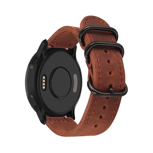 LXURY Armbänder für Garmin Venu 2S/Venu 3S/Vivoactive 4S/Vivomove 3S Armband, Leder mit Verstellbarer Edelstahl Metall Schnalle Ersatzarmband Kompatibel mit Garmin Venu 2S/Venu 3S Uhrenarmband (3) von LXURY