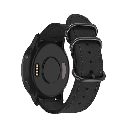 LXURY Armbänder für Garmin Venu 2S/Venu 3S/Vivoactive 4S/Vivomove 3S Armband, Leder mit Verstellbarer Edelstahl Metall Schnalle Ersatzarmband Kompatibel mit Garmin Venu 2S/Venu 3S Uhrenarmband (6) von LXURY