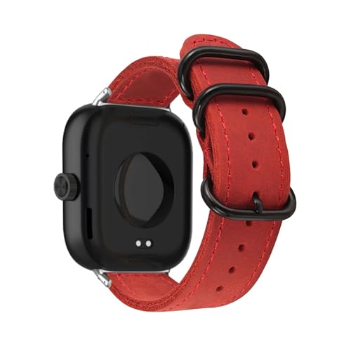 LXURY Armbänder für Xiaomi Redmi Watch 4 Armband, Vintage Leder mit Verstellbarer Edelstahl Metall Schnalle für Herren Damen Ersatzarmband Kompatibel mit Xiaomi Redmi Watch 4 Uhrenarmband (2) von LXURY